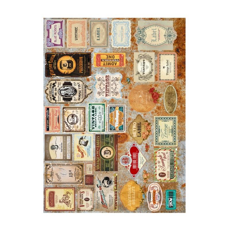 Papel de Arroz LABEL RETRO 30x41cm