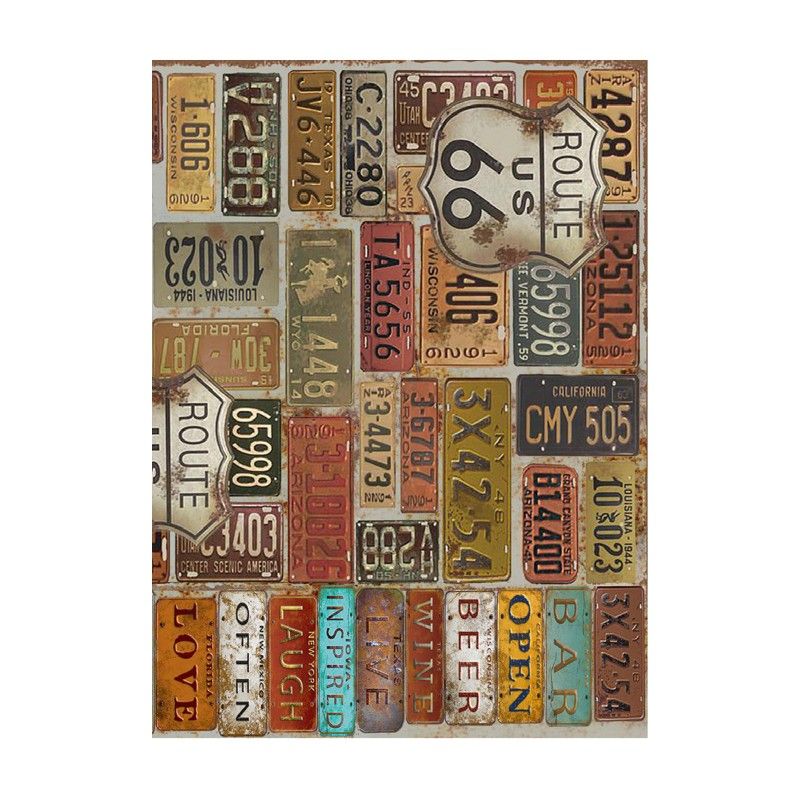 Papel de Arroz MATRÍCULAS 30x41cm