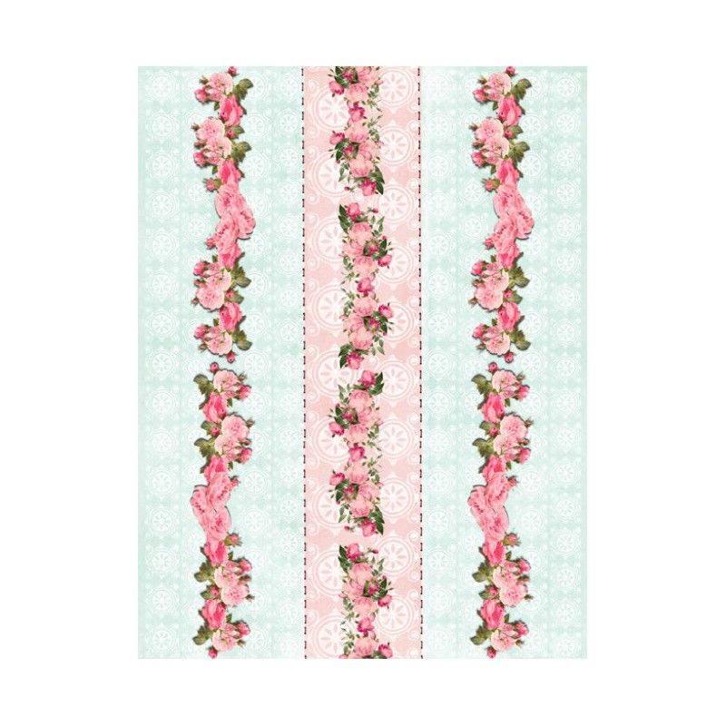 Papel de Arroz CENEFAS ROSAS 30x41cm