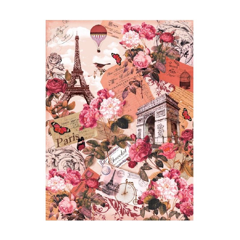 Papel de Arroz PARÍS ROSA 30x41cm