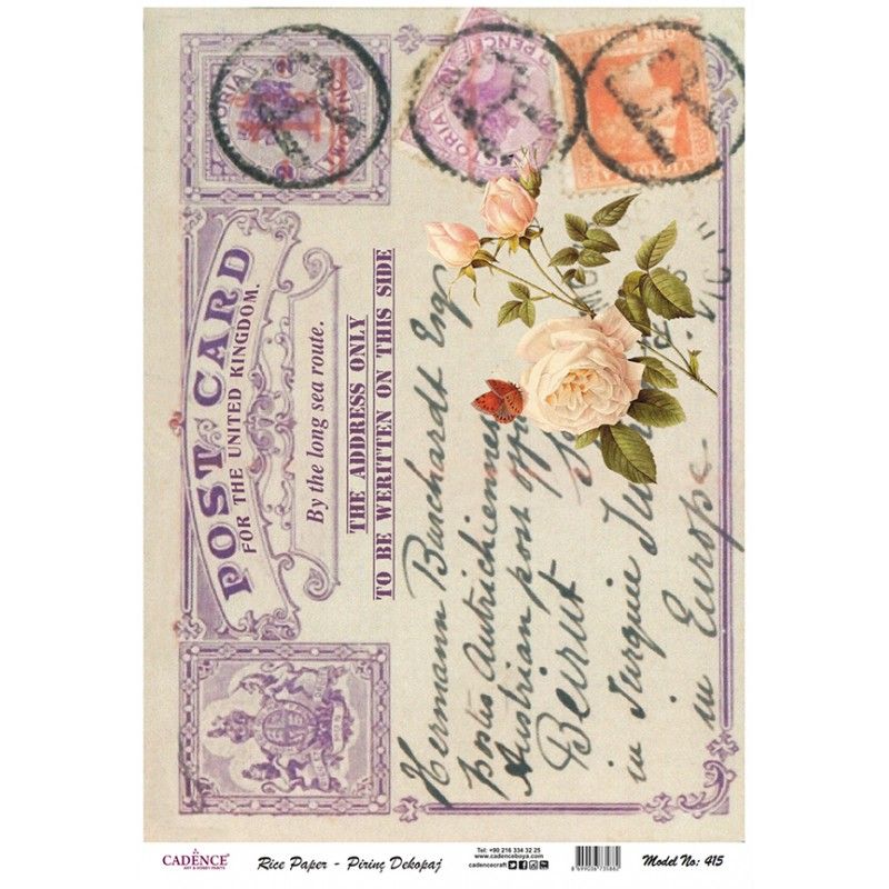 Papel de Arroz POSTCARD VIOLETA 30x41cm