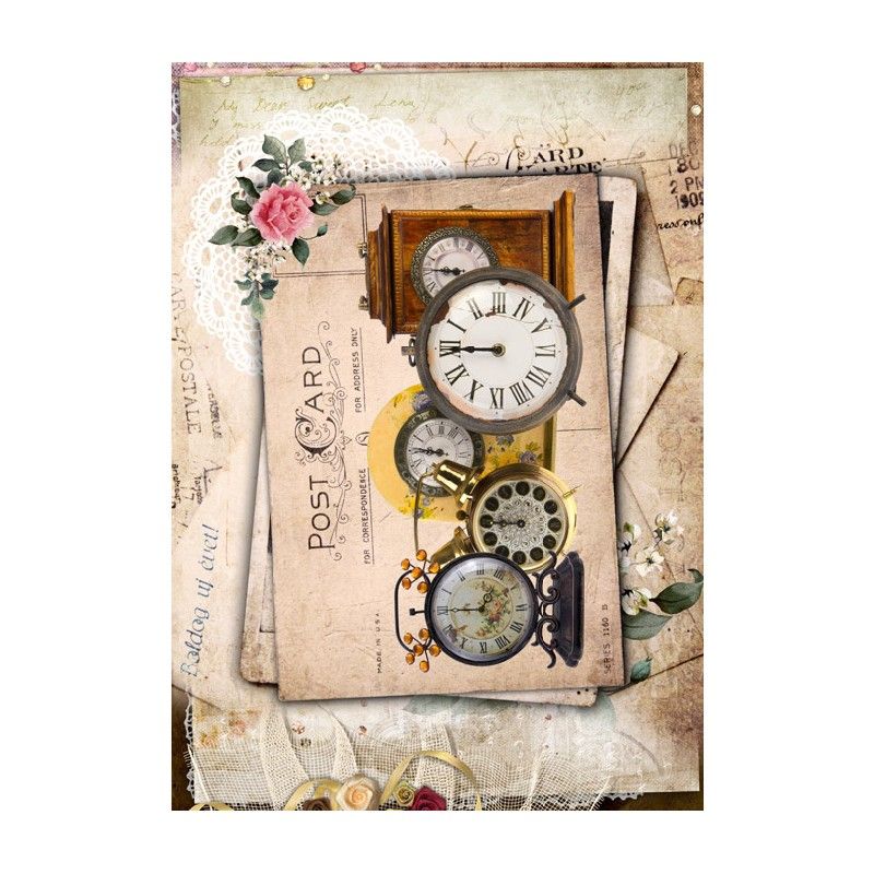 Papel de Arroz RELOJES POST CARD 30x41cm