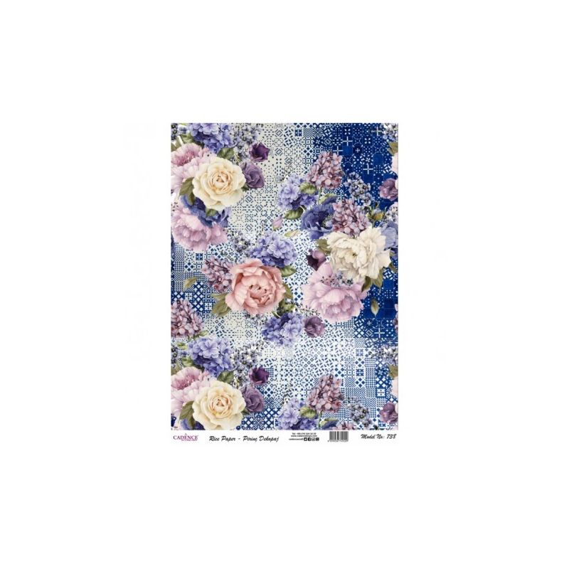 Papel de Arroz COLLAGE FLORES 30x41cm