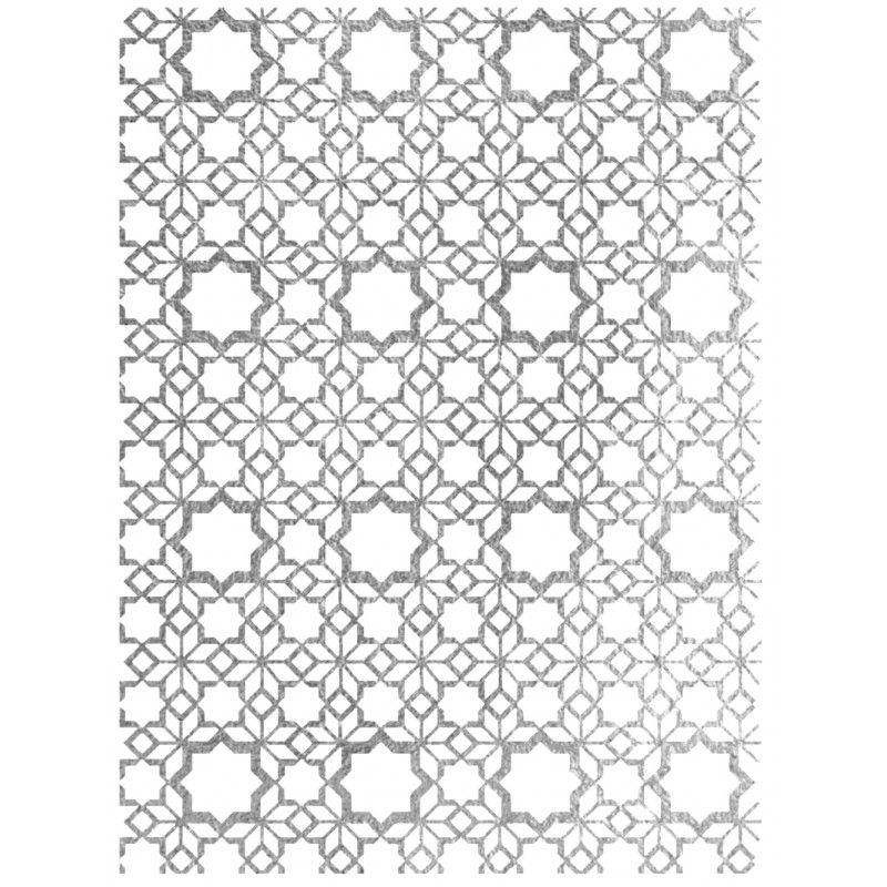 Papel de Arroz Fondo PLATA MOSAICO ESTRELLA 30x41cm