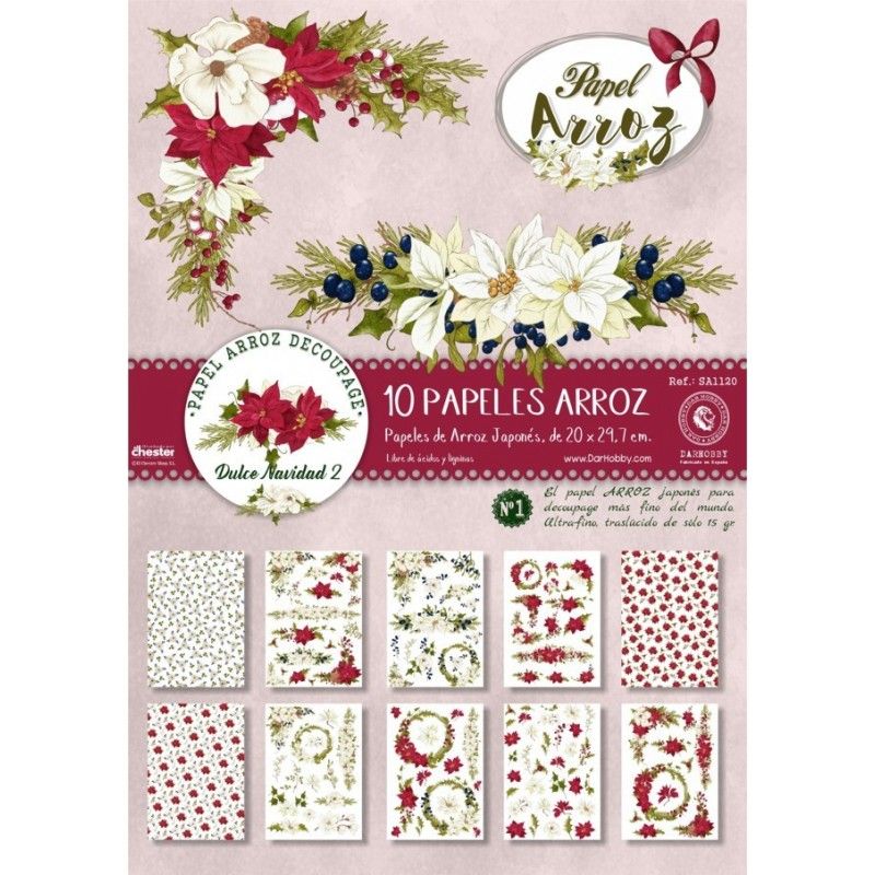 Set DULCE NAVIDAD 2 Papel Arroz Soft A4