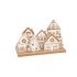 SET 7 CASAS E ÁRVORES C/BASE 35X15X13.5-21X0.3CM MDF BRANCO