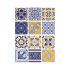 Papel de Arroz TILES BALDOSAS AZUL- AMARILLO 30x41cm