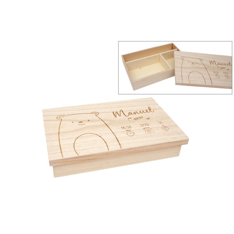 CAIXA P/ RECORDAÇÕES NASCIMENTO PERSONALIZAVEL 37.5X24.5X6CM