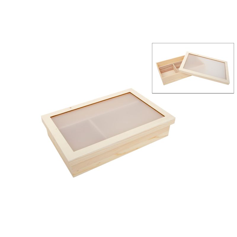 CAIXA DE BATIZADO COM ACRÍLICO 38X25X7.5CM