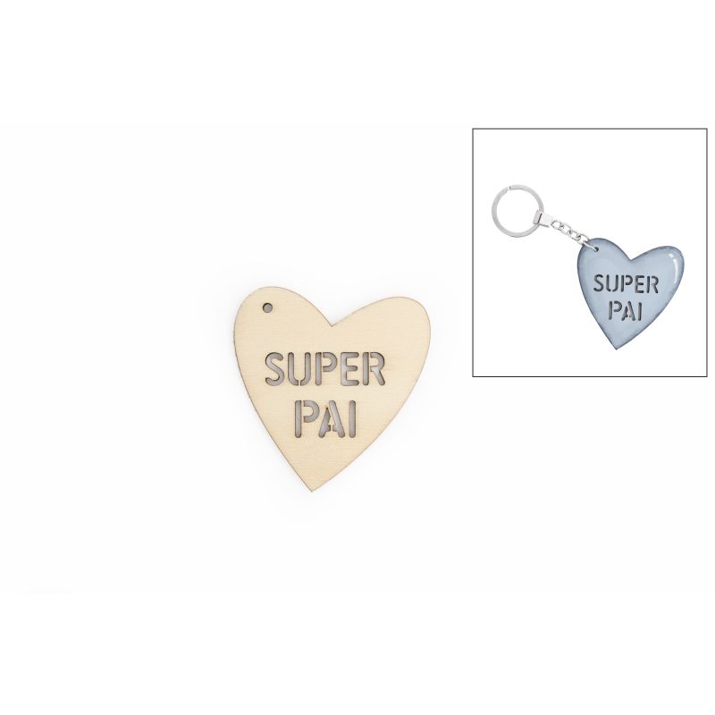 SET 12 CORACOES SUPER PAI 6.6X7X0.3CM CHOUPO