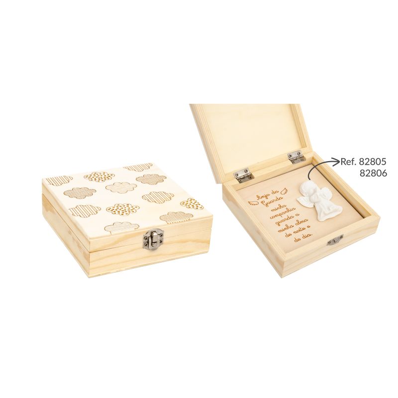 CAIXA + PLACA C/ ORAÇAO 12X12X4CM