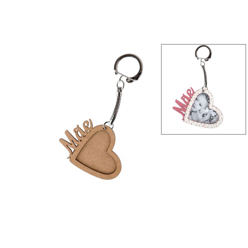 SET 12 PORTA CHAVES MAE C/CORAÇAO 6.8X5X0.3CM MDF