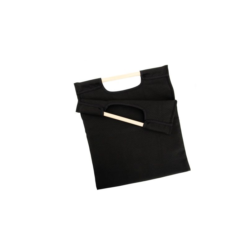 SACO 34X40CM TECIDO PRETO C/PEGA MADEIRA