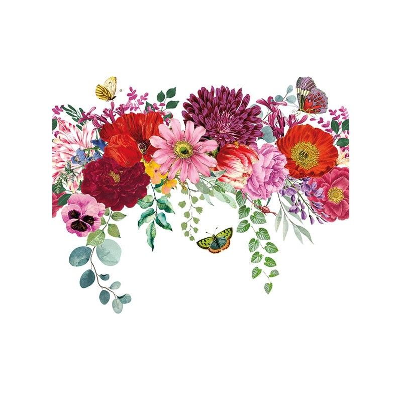 Guardanapo flower border white 30x30cm