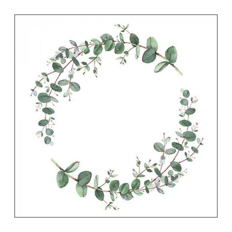 Guardanapo EUCALYPTUS BRANCH WHITE 30x30cm