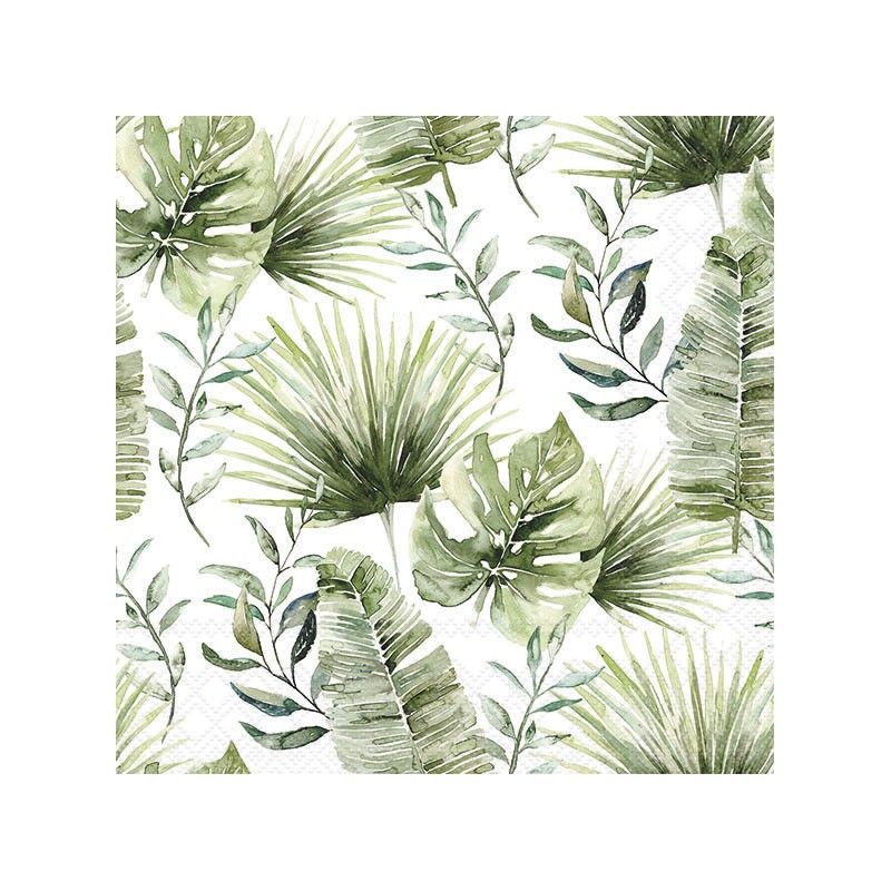 Guardanapo JUNGLE LEAVES WHITE 30x30cm