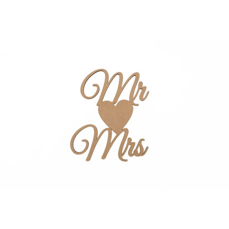 SET 4 PALAVRAS MR&MRS 18X20.6X0.3CM MDF