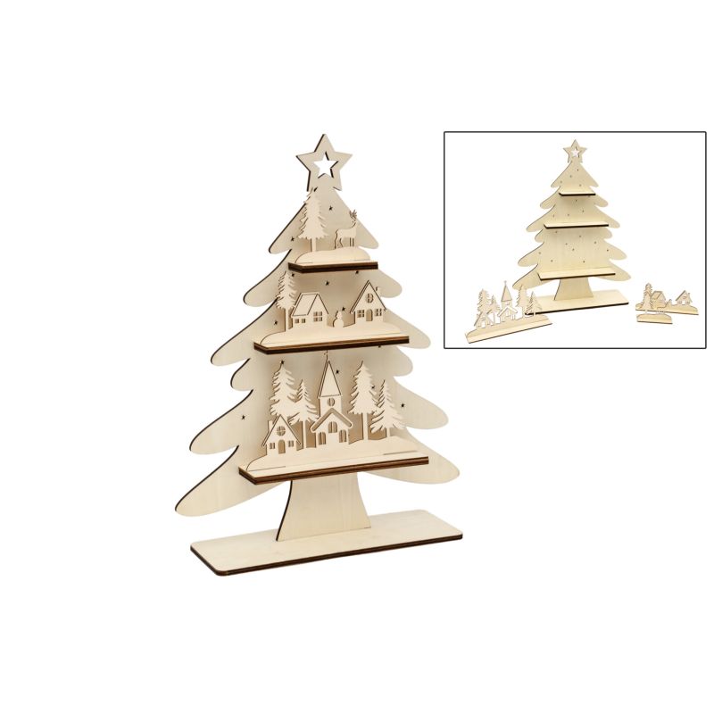 ARVORE NATAL C/ PRATELEIRAS 35X45.5X0.6CM CHOUPO