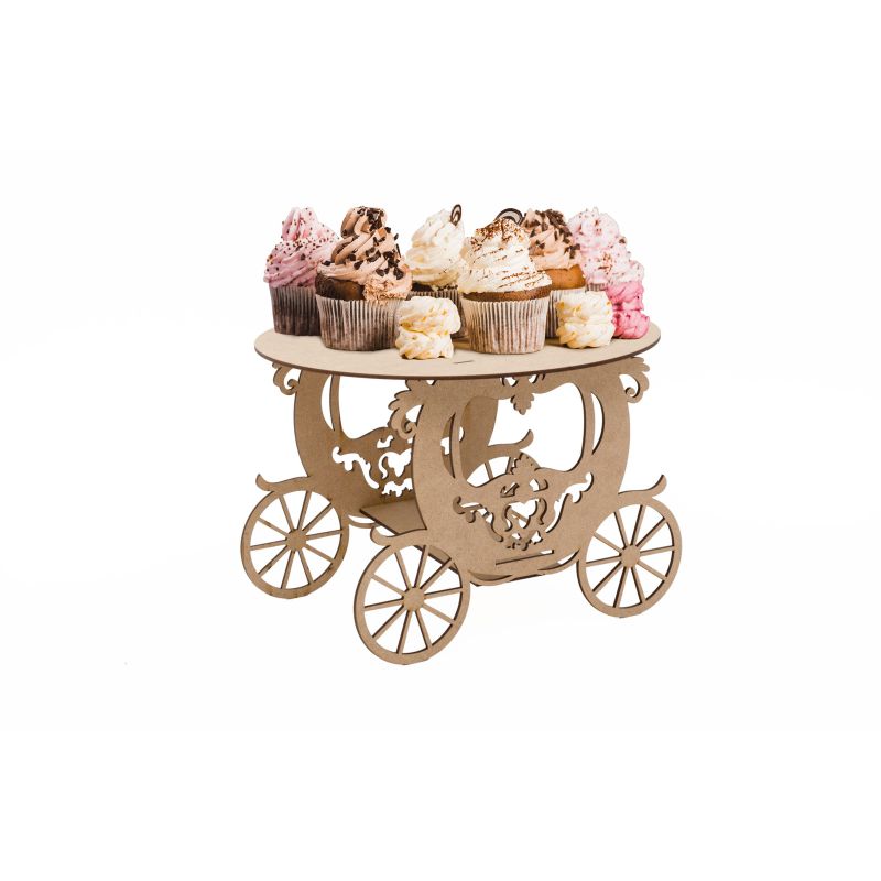  KIT COCHE C/BASE PARA BOLO 28X30X21.5X0.3CM MDF