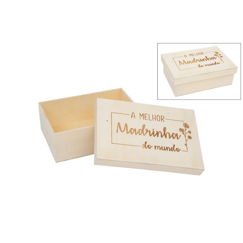 CAIXA MADRINHA 22X15X8CM CHOUPO