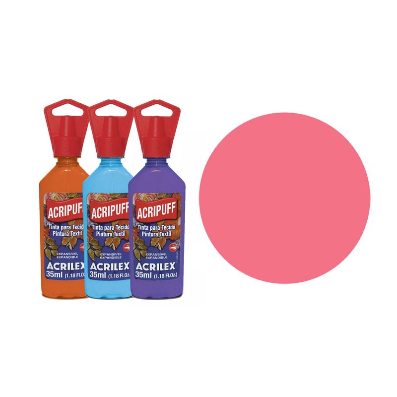 TINTA TECIDO 35ML ACRIPUFF ROSA CHA 04812567 ACRILEX 