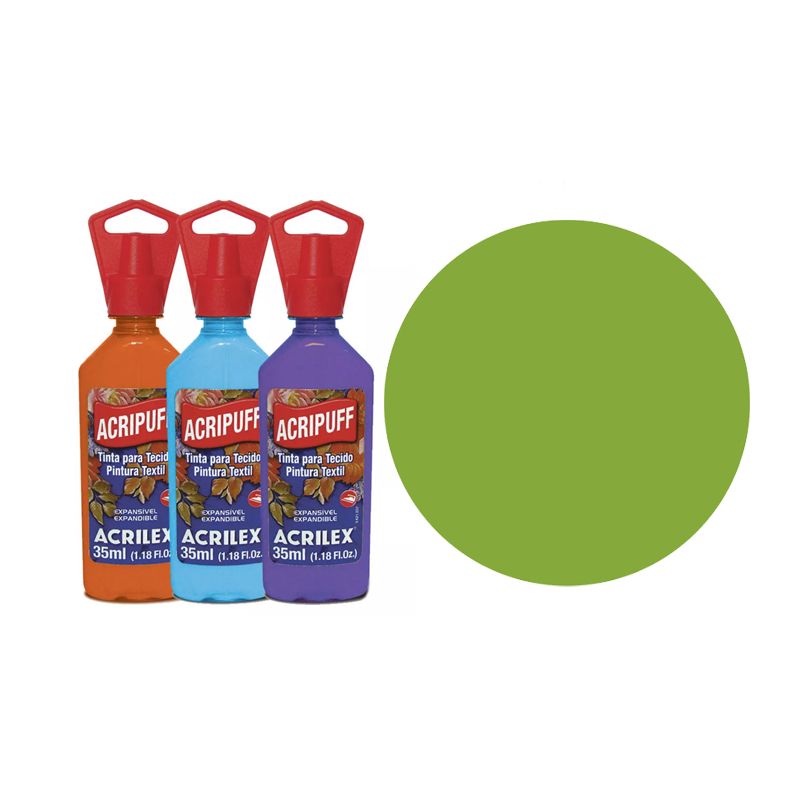 TINTA TECIDO 35ML ACRIPUFF VERDE PISTA. 04812570 ACRILEX 