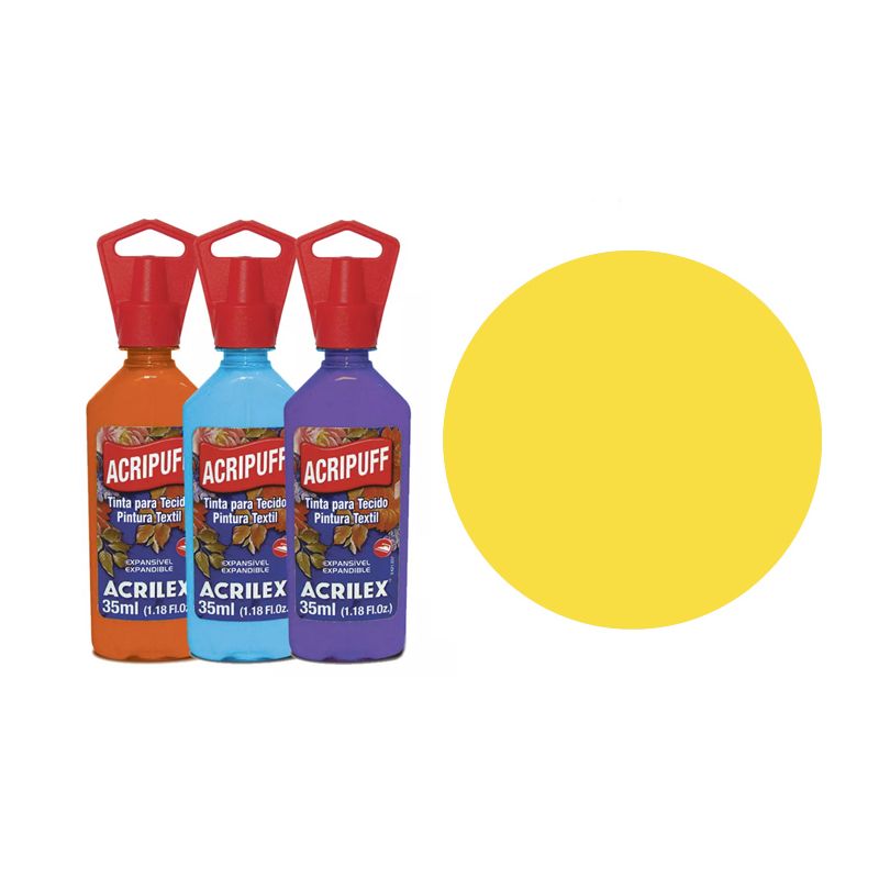 TINTA TECIDO 35ML ACRIPUFF AMARELO LIMAO 04812504 ACRILEX 