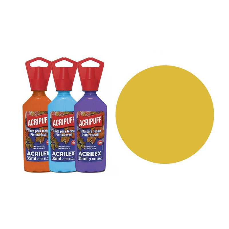 TINTA TECIDO 35ML ACRIPUFF AMARELO OURO 04812505 ACRILEX 