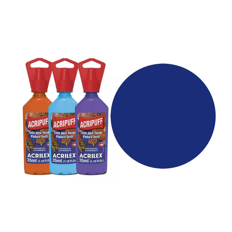 TINTA TECIDO 35ML ACRIPUFF AZUL TURQUESA 04812501 ACRILEX 
