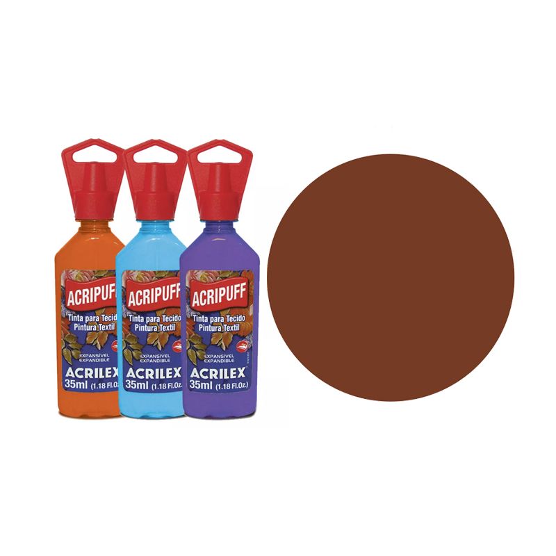 TINTA TECIDO 35ML ACRIPUFF MARRON 04812531 ACRILEX 