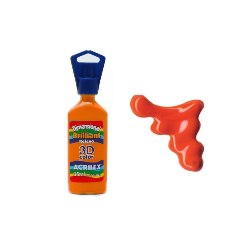 DIMENSIONAL RELEVO 3D BRILH. 35ML LARANJA 12112517 ACRILEX 