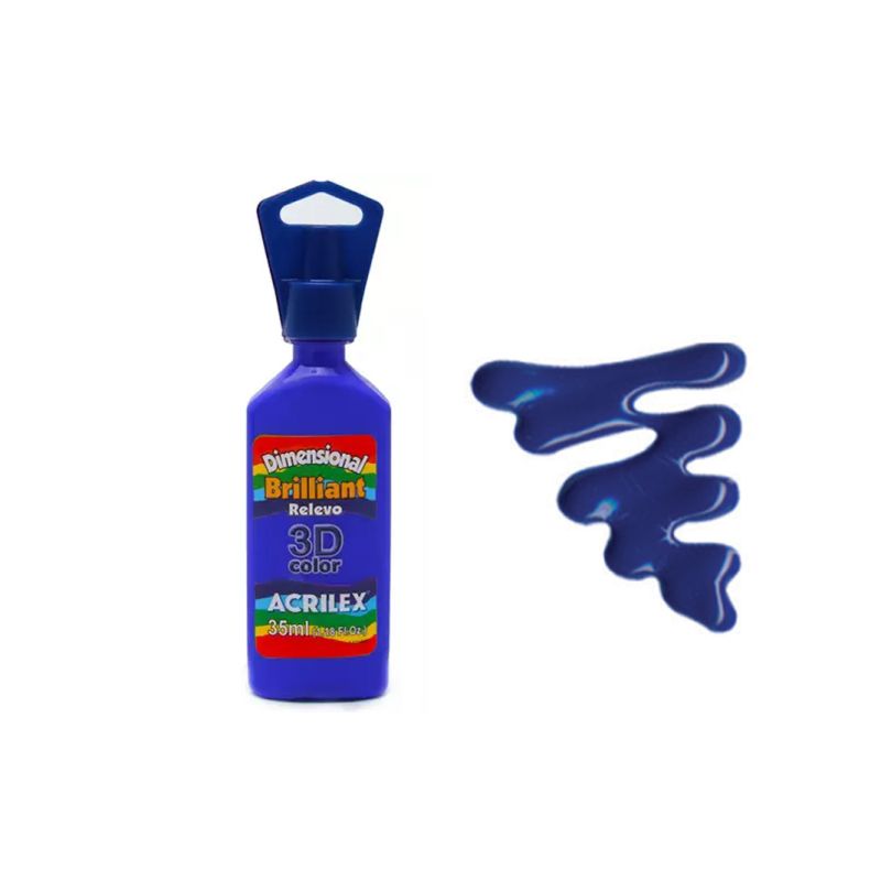 DIMENS. RELEVO 3D BRILH. 35ML AZUL TURQ. 12112501 ACRILEX 