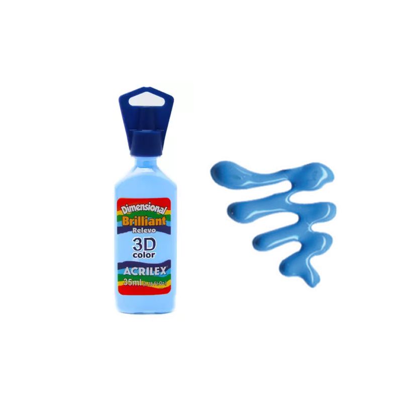 DIMENS. RELEVO 3D BRILH. 35ML AZUL CELESTE 12112503 ACRILEX 