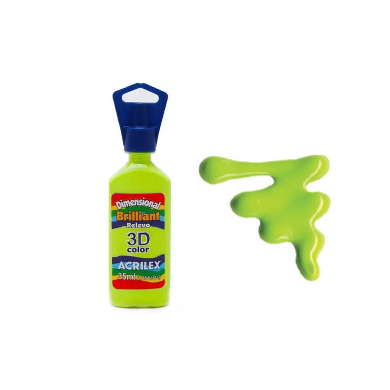 DIMENS. RELEVO 3D BRILH. 35ML VERDE MACA 12112802 ACRILEX 