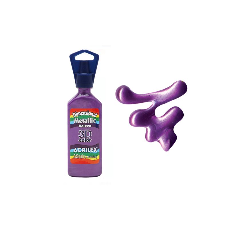 DIMENS. RELEVO 3D METALLIC 35ML MAGENTA 12312549 ACRILEX 