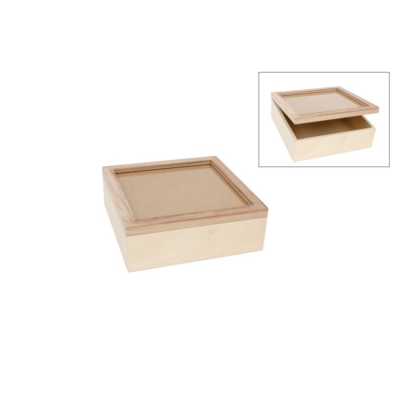 CAIXA 23.5x23.5x8CM C/ VIDRO