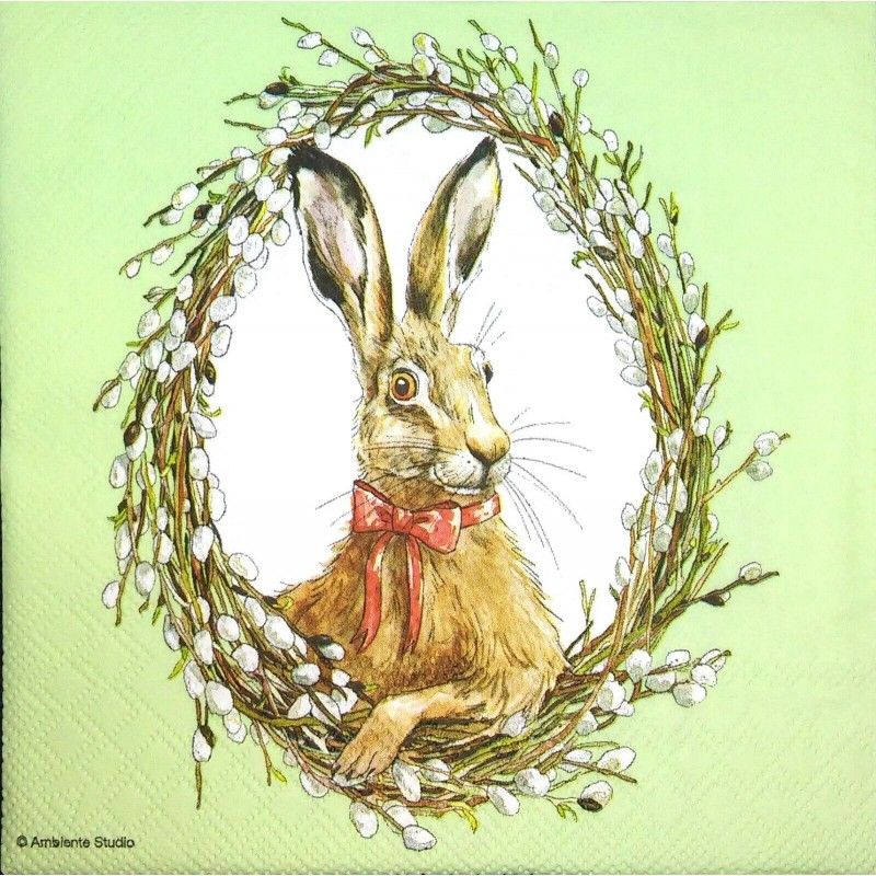 Guardanapo BUNNY PORTRAIT GREEN 30x30cm