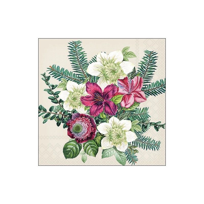 Guardanapo AZALEA AND HELLEBORUS CREAM 30x30cm