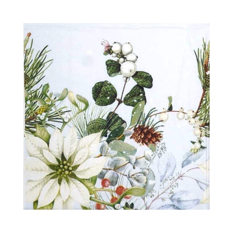Guardanapo WHITE POINSETTIA 30x30cm