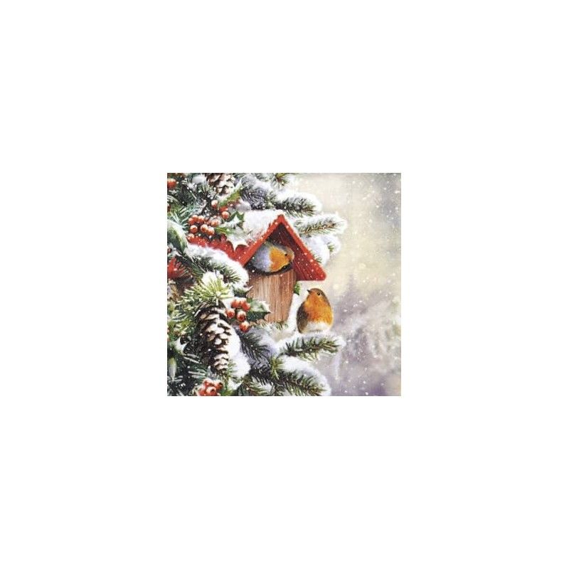 Guardanapo HOUSE WITH ROBINS 30x30cm