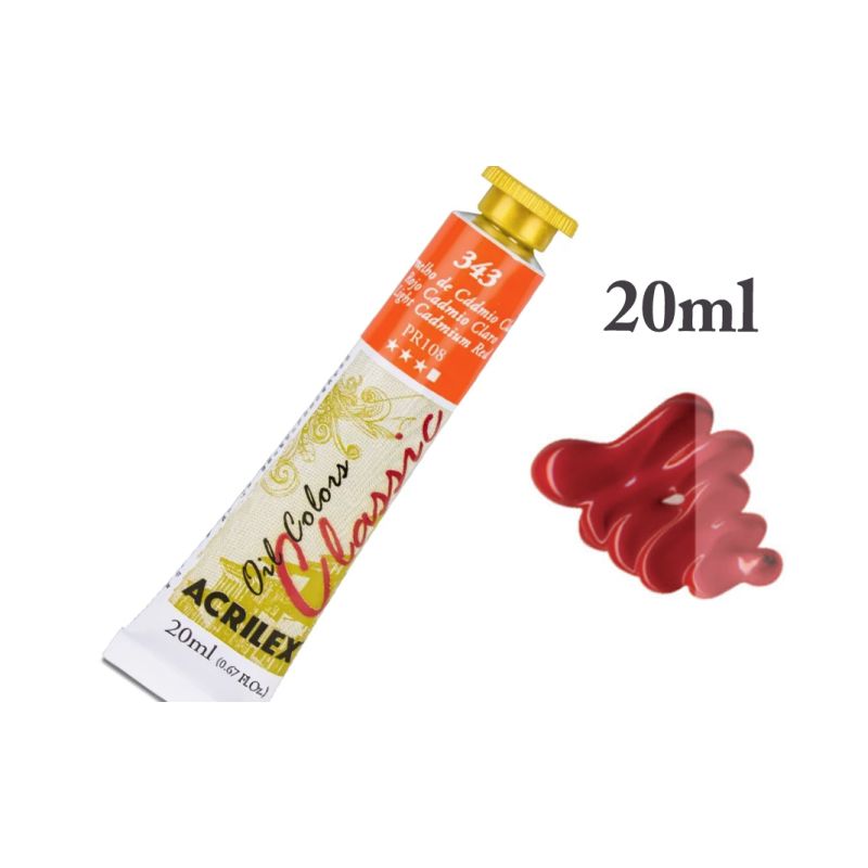 Tinta de Oleo Vermelho de Cádmio Claro