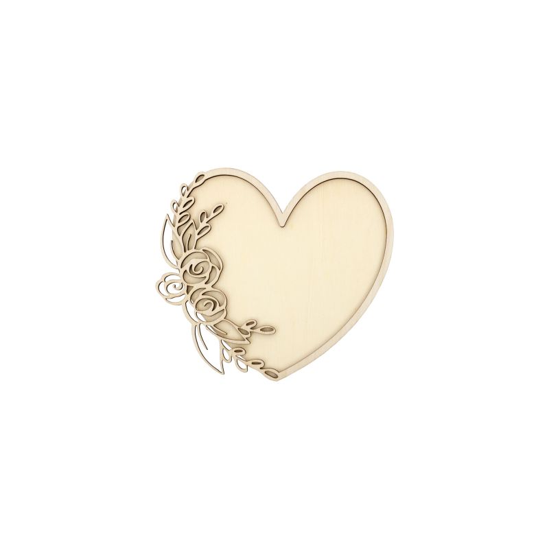 SET 2 APLICAÇÕES ARO CORAÇÃO COM BASE 15X14.5X0.3CM CHOUPO