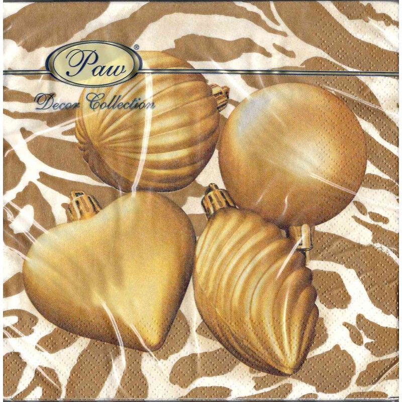 Guardanapo ENFEITES DOURADOS 30x30cm