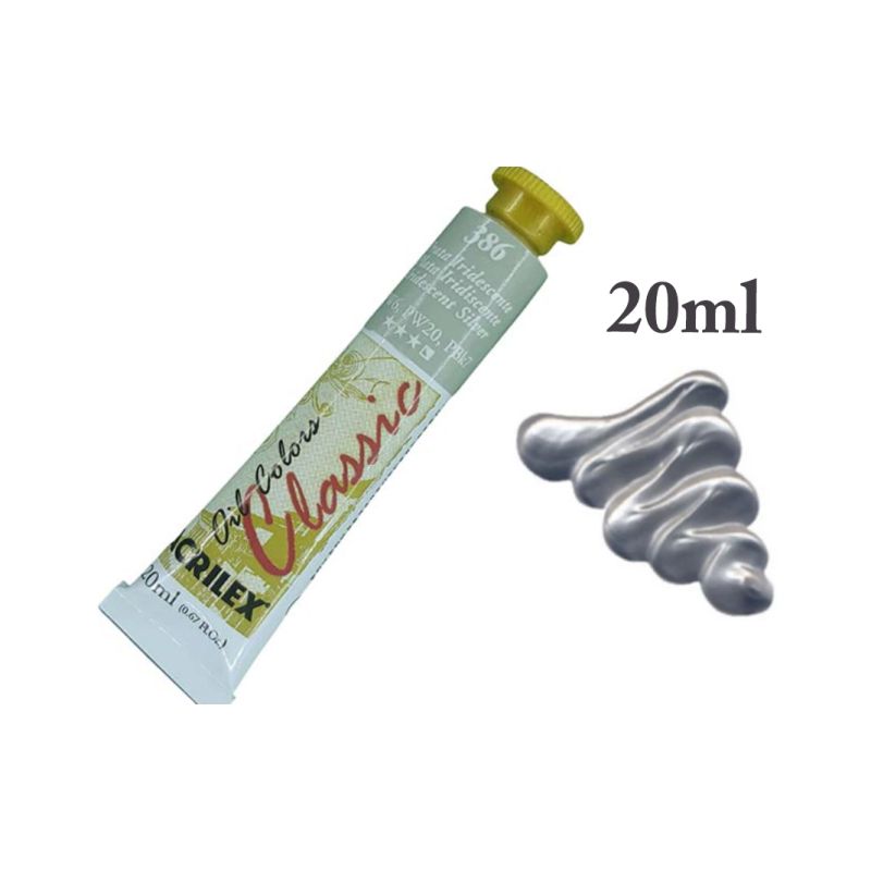 Tinta de Oleo Metal Prata Iridescente 