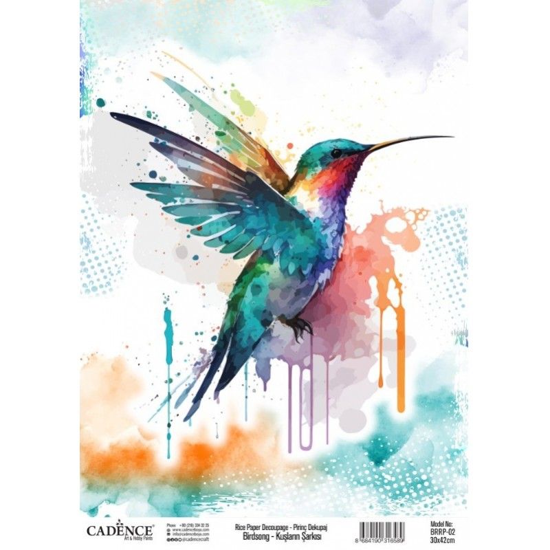 PAPEL ARROZ II 30x42 CM CADENCE - BIRDSONG COLLECTION