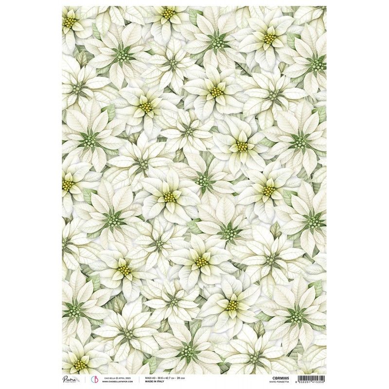 Rice Paper A3 Piuma White poinsettia