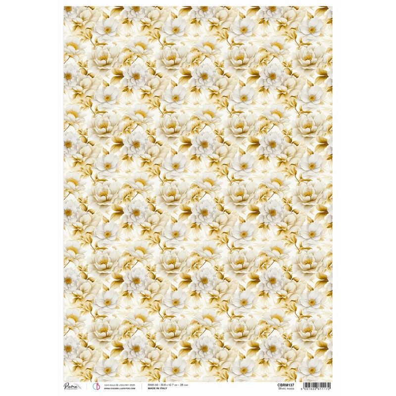 Rice Paper A3 White roses