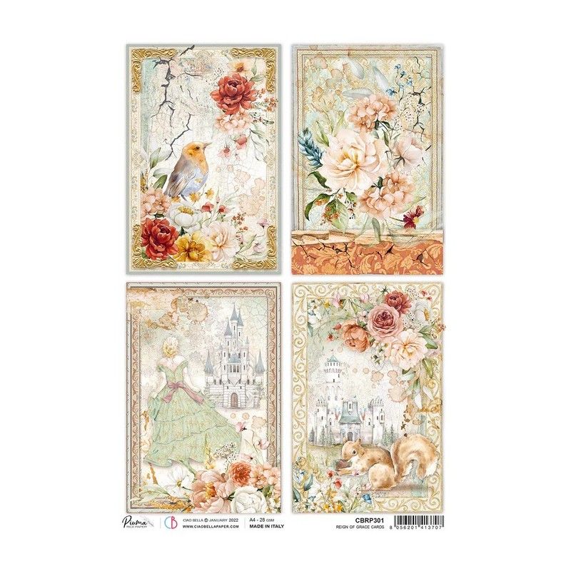 Rice Paper A4 Piuma Reign of Grace Cards
