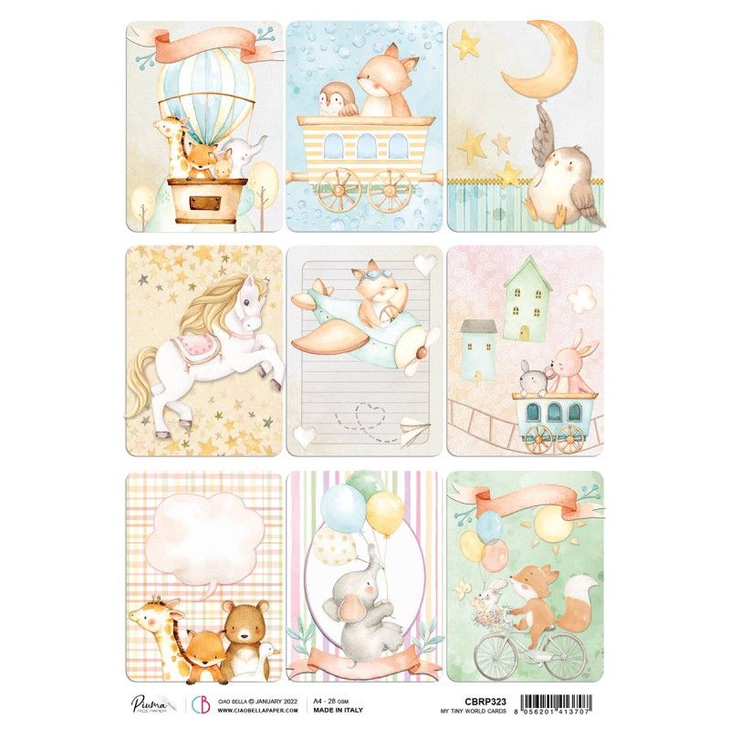 Rice Paper A4 Piuma My tiny world cards