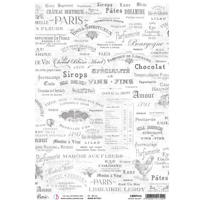 Rice Paper A4 PiumaVintage Delight